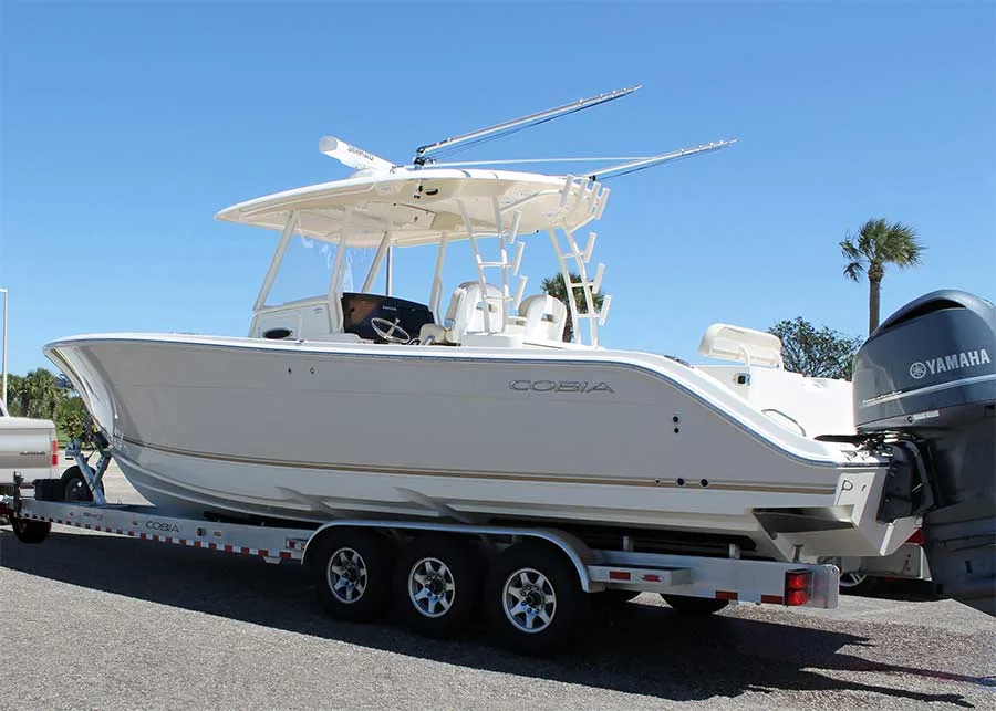 Abbotsford boat loaded on a trailer for recovery and towing