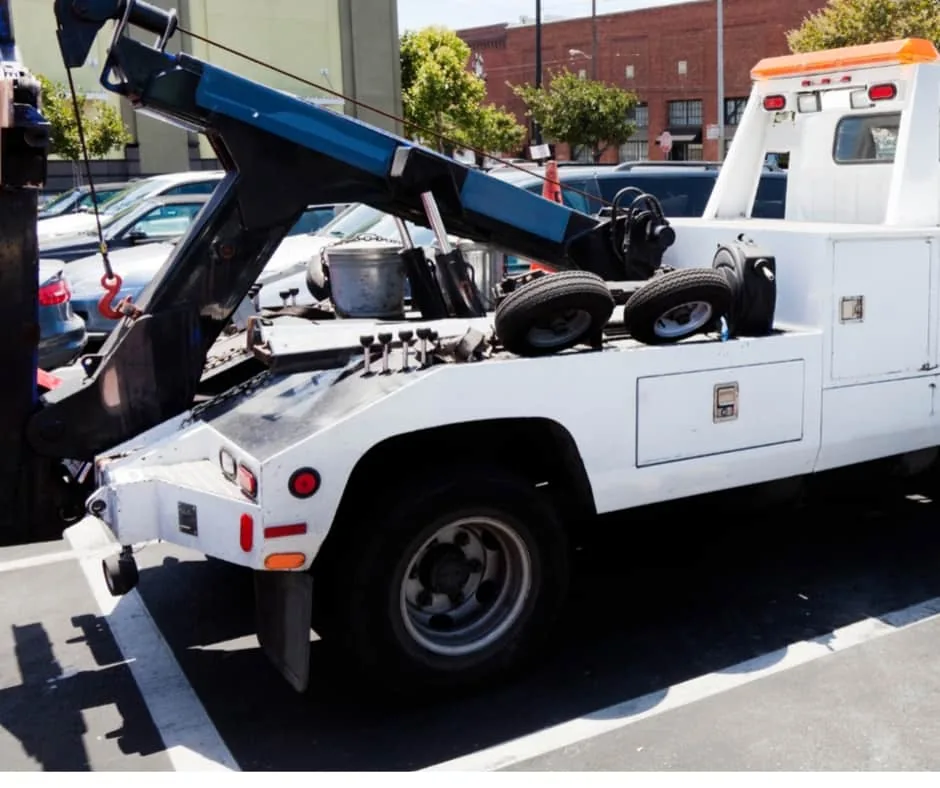 tow truck on southern corridor approach to Langley